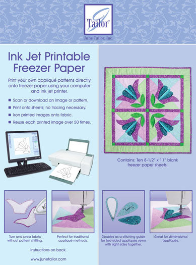 Ink Jet Printable Freezer Paper by June Tailor - Ten 8.5 x 11 pages - JT 408