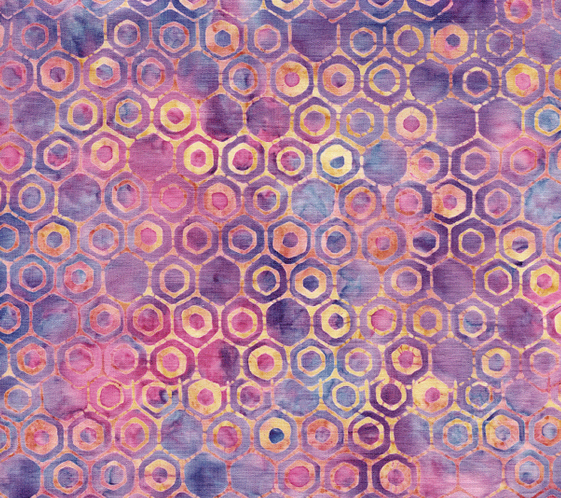 Island Batik Quilt Fabric - All a Flutter Honeycomb in Punch Pink - 111810345