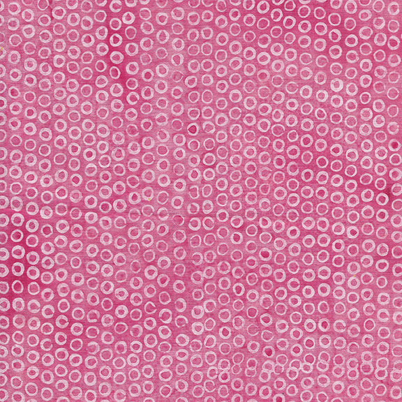 Island Batik Quilt Fabric - Baby Bloomers - Cheerio Circles in Pink/Geranium - 112251150