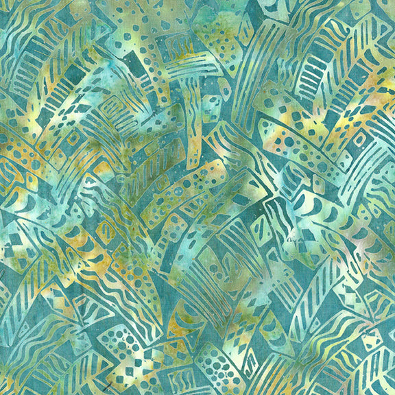 Island Batik Quilt Fabric - Copperfield - Miswoven in Green Gecko - 512202650