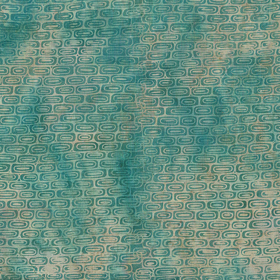 Island Batik Quilt Fabric - Copperfield - Square in a Square in Green Gecko - 512203650