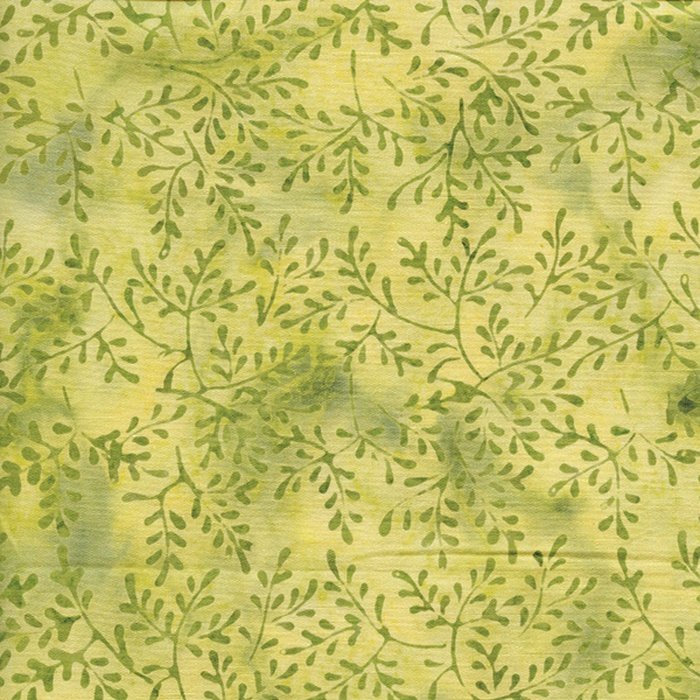 Island Batik Quilt Fabric - Crystal Cove Mini Leaf in Yellow/Green - 121506097