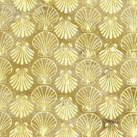 Island Batik Quilt Fabric - Mariners - Shell in Hay Gold - 112125038