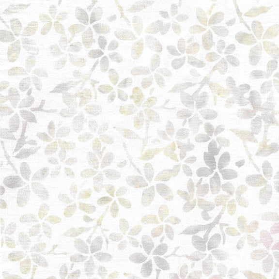 Island Batik Quilt Fabric - Neutrals - Flowers in Frosting Off White/Pastels - Frosting