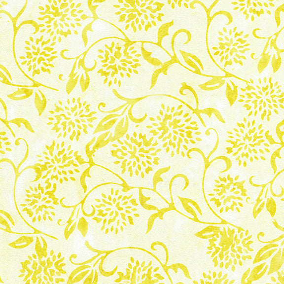 Island Batik Quilt Fabric - Petals of Provence - Flower Vine in Sun Yellow - 112114120