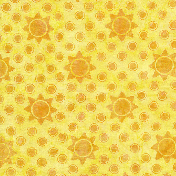 Island Batik Quilt Fabric - Play Date - Sun Dot in Yellow Sunny - 112229210