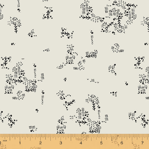 Jaye Bird Quilt Fabric - Little Doodles in Ivory - 53275-1