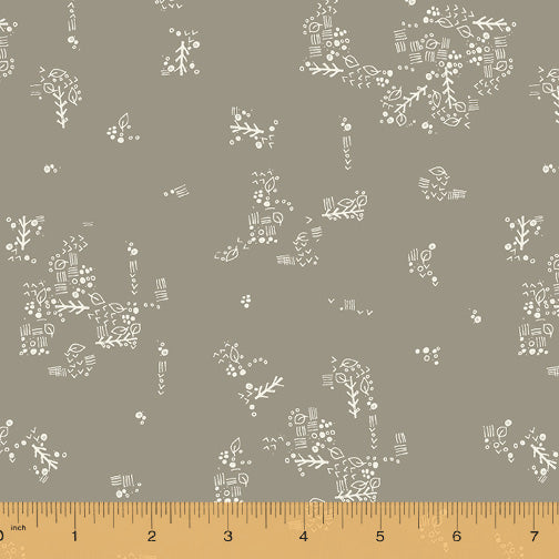 Jaye Bird Quilt Fabric - Little Doodles in Taupe (Gray/Tan) - 53275-13
