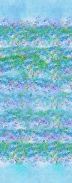 Jewel Basin Quilt Fabric by McKenna Ryan - Abstract Flower Fields in Blooms Blue/Green - MRD26-562