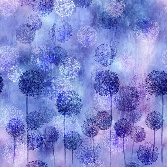 Jewel Basin Quilt Fabric by McKenna Ryan - Allium in Hyacinth Blue/Purple - MRD22-120