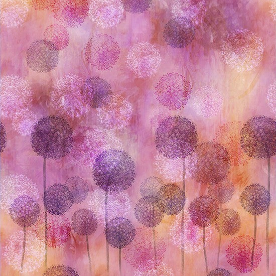 Jewel Basin Quilt Fabric by McKenna Ryan - Allium in Petal Pink/Orange - MRD22-140