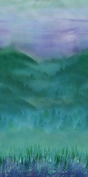 Jewel Basin Quilt Fabric by McKenna Ryan - Misty Mountain in Teal - MRD21-21