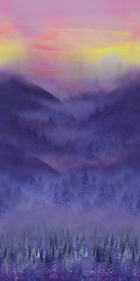 Jewel Basin Quilt Fabric by McKenna Ryan - Misty Mountain in Violet (Purple/Pink) - MRD21-81