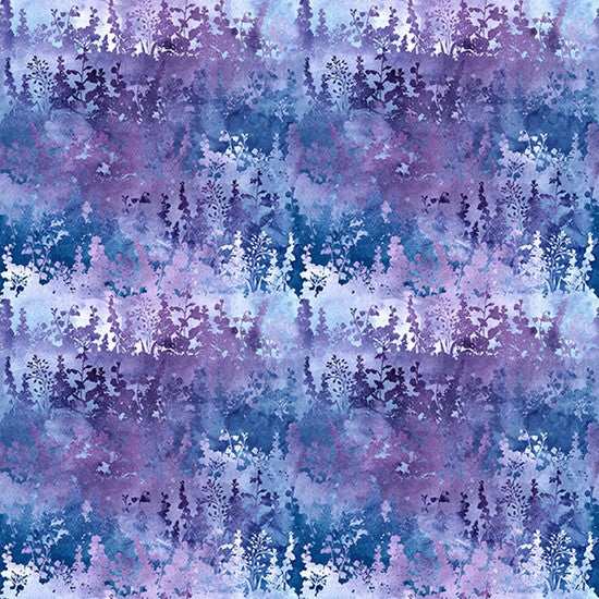 Jewel Basin Quilt Fabric by McKenna Ryan - Wildflower Fields in Hyacinth Blue/Purple - MRD24-120