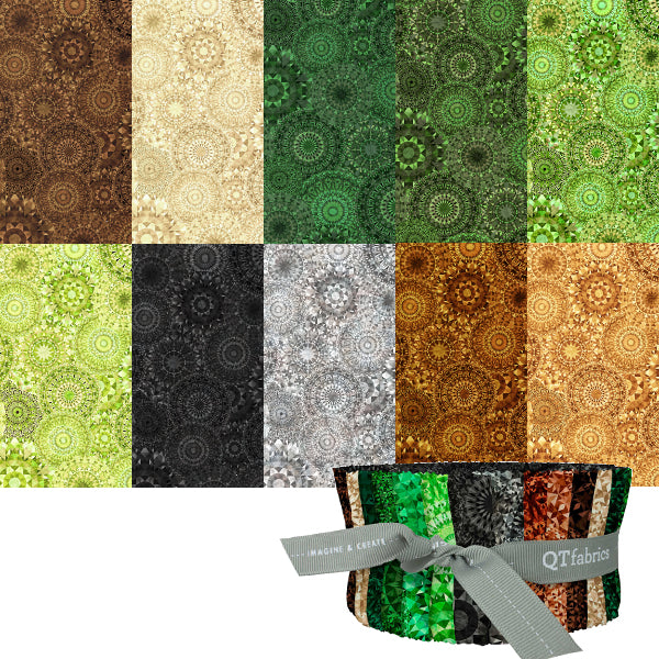 Jewelscape Quilt Fabric - Strip Set in Warm - set of 42 2 1/2" strips - JEWL-WARM