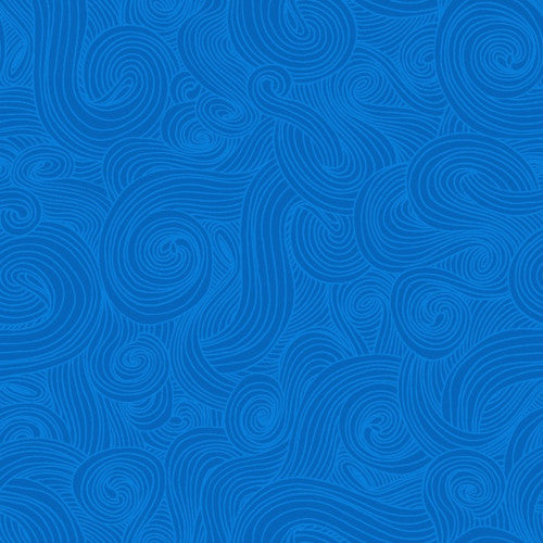 Just Color Quilt Fabric - Swirl in Aegean Blue - 1351-AEGE