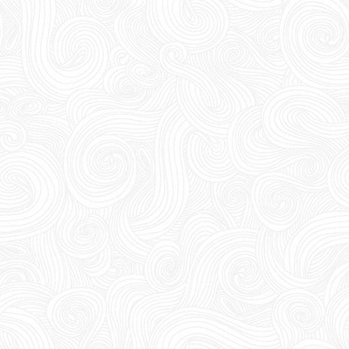 Just Color Quilt Fabric - Swirl in Pigment White - 1351-PIGW