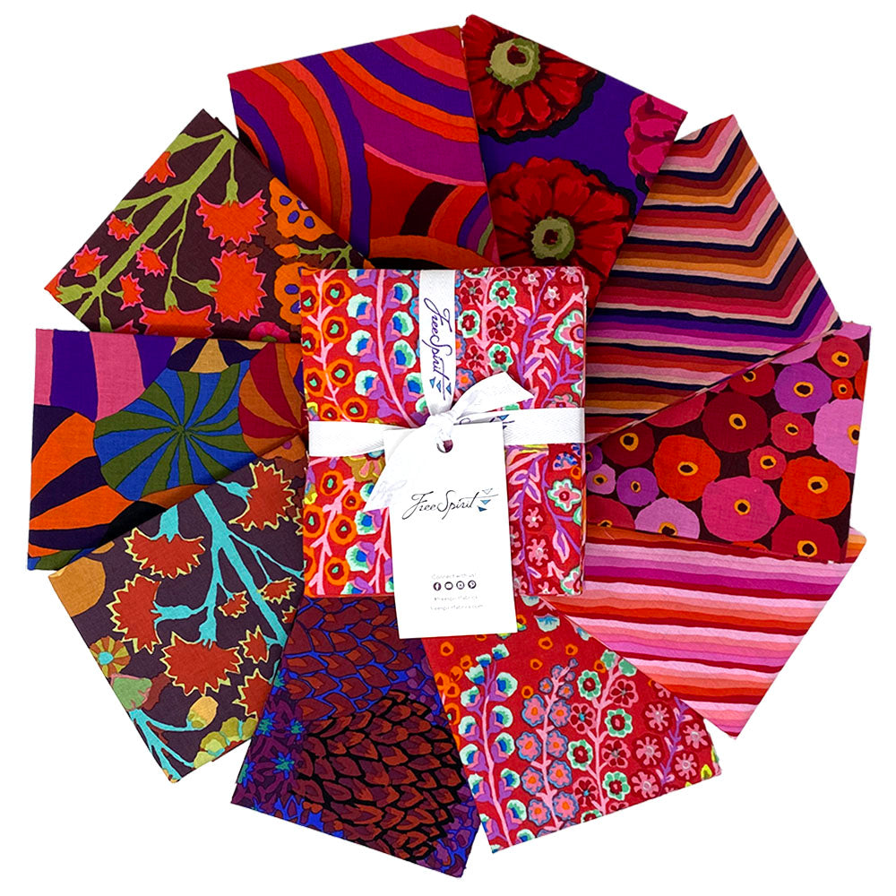 Kaffe 85 & Fabulous Quilt Fabric -  10 piece Half Yard Bundle in Crimson (Reds/Pinks) - FB2HYGP.85CRIMSON