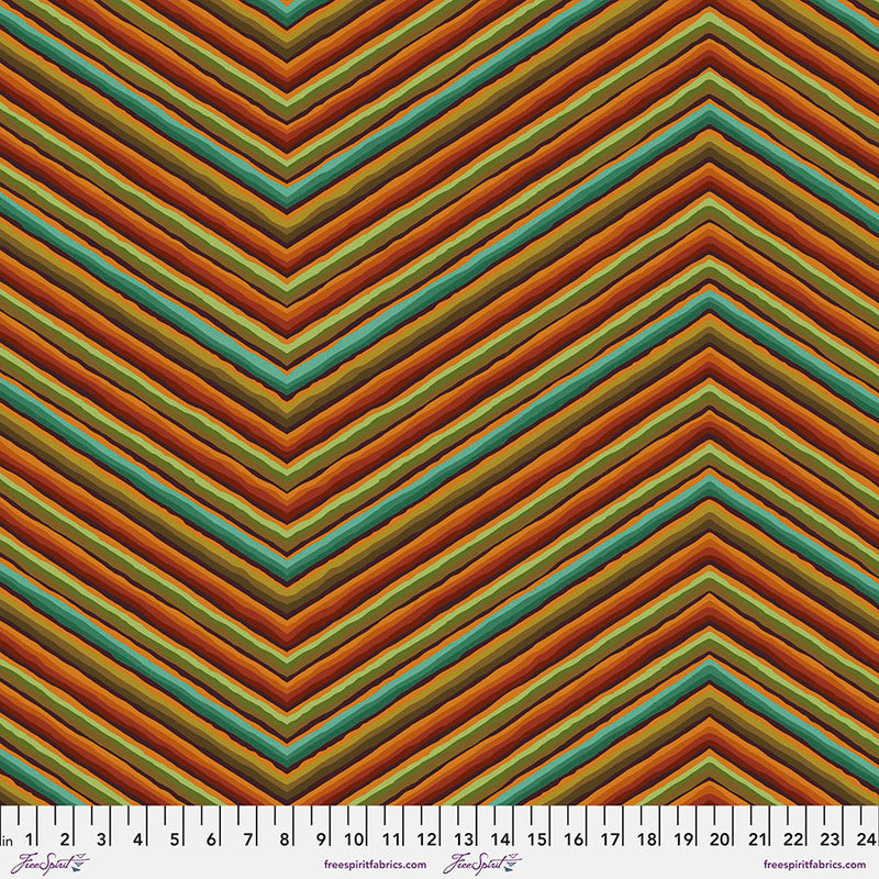Kaffe 85 & Fabulous Quilt Fabric -  Chevron Stripe in Ochre - PWGP090.OCHRE