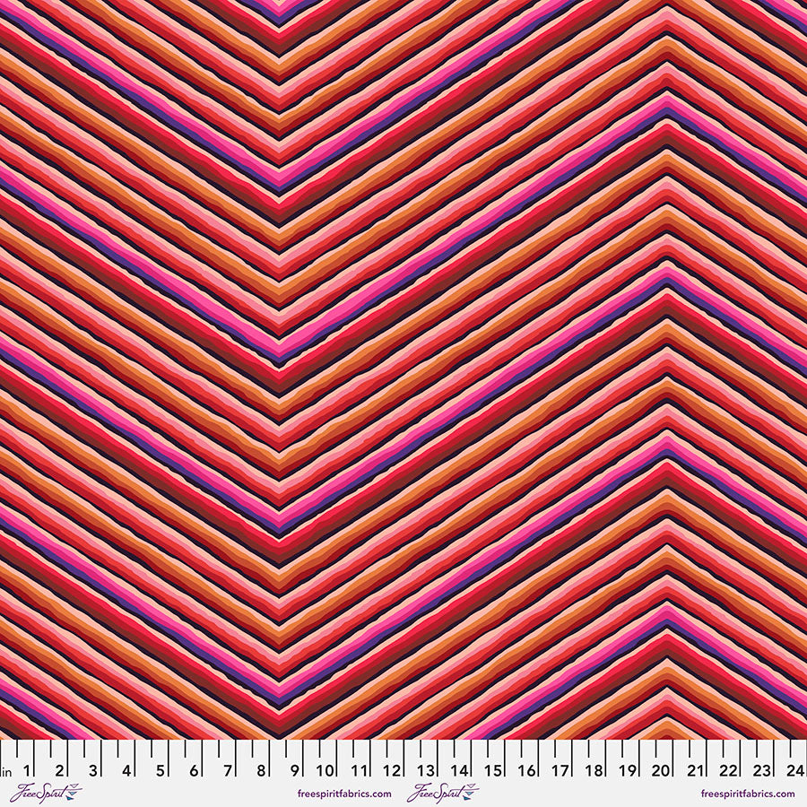 Kaffe 85 & Fabulous Quilt Fabric -  Chevron Stripe in Red - PWGP090.RED