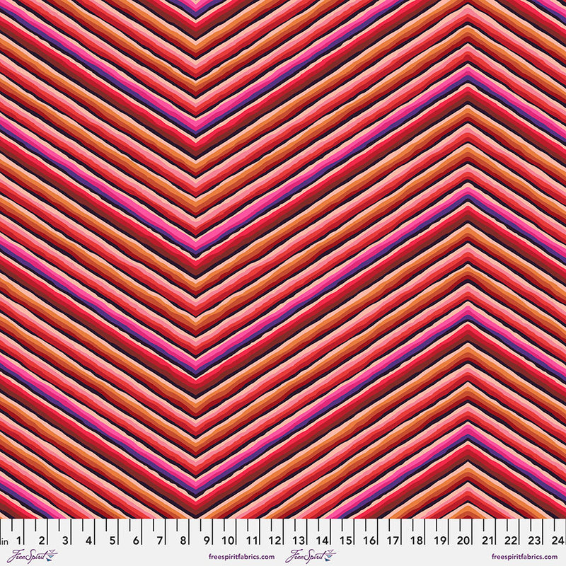 Kaffe 85 & Fabulous Quilt Fabric -  Chevron Stripe in Red - PWGP090.RED