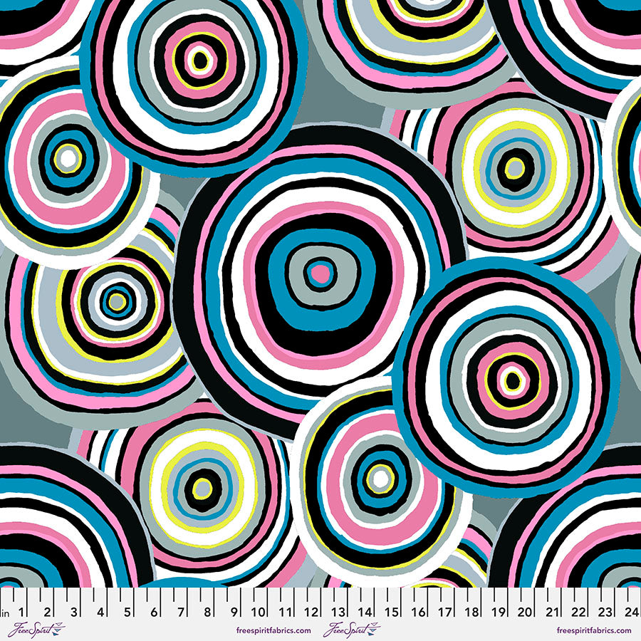 Kaffe 85 & Fabulous Quilt Fabric -  Targets in Black/Multi - PWGP067.BLACK