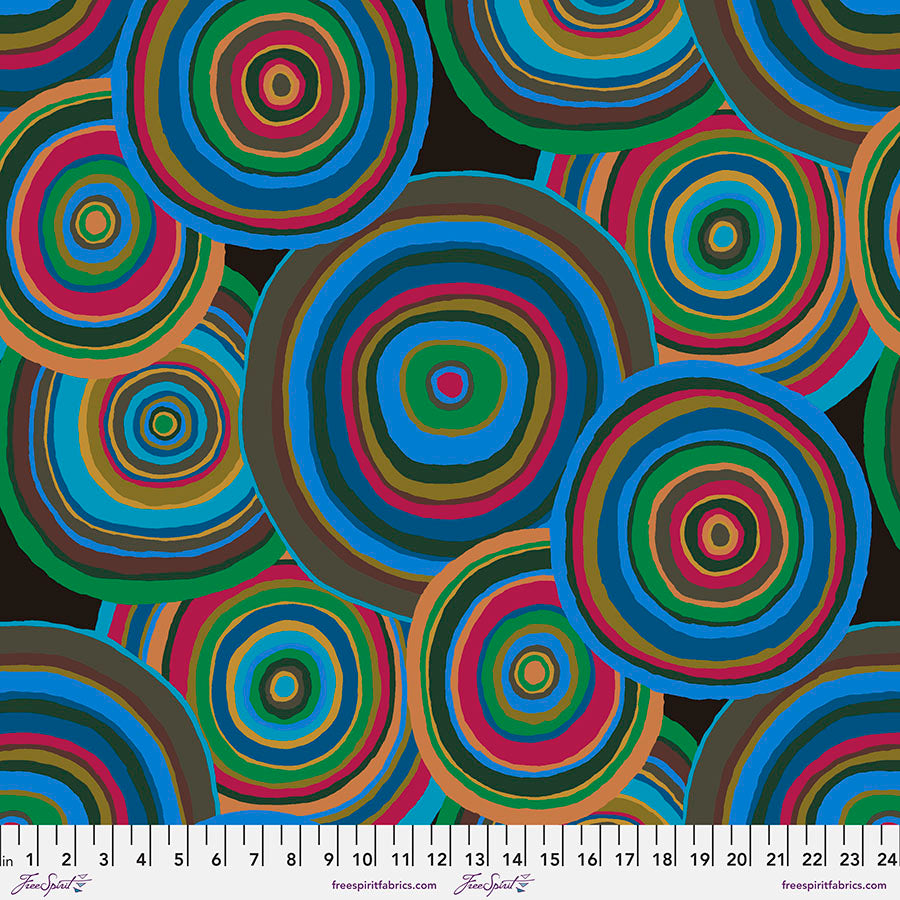 Kaffe 85 & Fabulous Quilt Fabric -  Targets in Green/Multi - PWGP067.GREEN