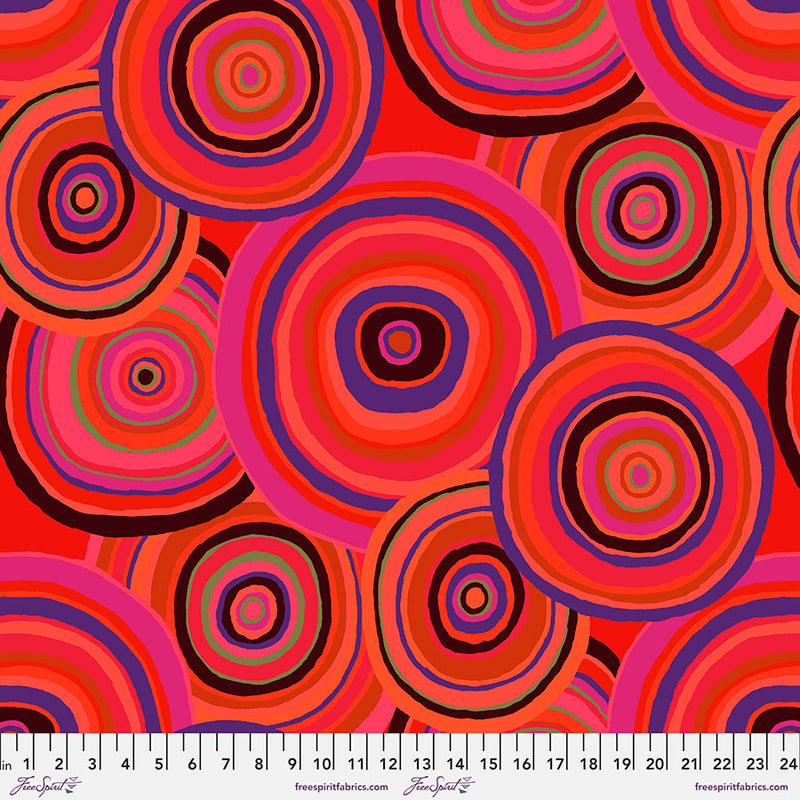 Kaffe 85 & Fabulous Quilt Fabric -  Targets in Red - PWGP067.RED