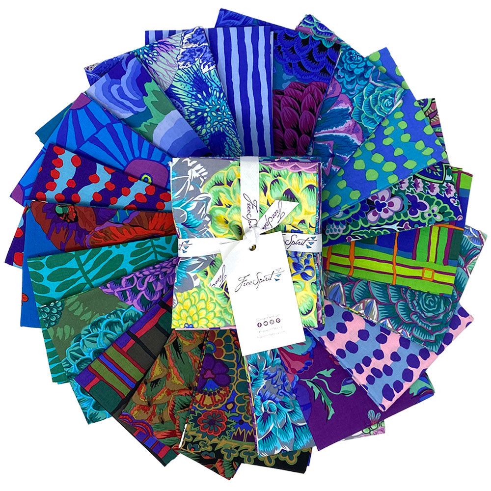 Kaffe Fassett Collective August 2022 Quilt Fabric - 20 piece Fat Quarter Bundle in Cool - FB4FQGP.A2022COOL