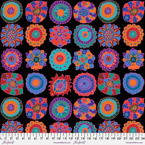 Kaffe Fassett Collective February 2023 Quilt Fabric - Carpet Cookies in Black - PWGP192.BLACK