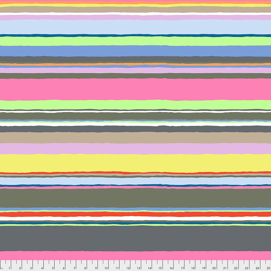 Kaffe Fassett Collective February 2020 Quilt Fabric - Promenade Stripe in Contrast (Grays/Pinks) - PWGP178.CONTRAST