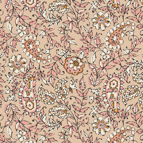 Kismet Quilt Fabric - India Ink Parchment in Blush - KSM-73305