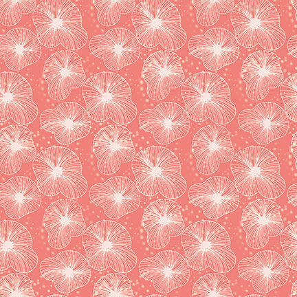 Koi Garden Quilt Fabric - Textured Lily Pads in Blush Pink - 6026-22