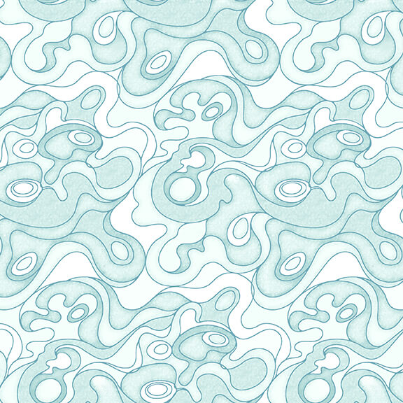 Koi Garden Quilt Fabric - Water Texture in Multi - 6030-17