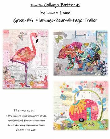 Teeny Tiny Collage Pattern - Group 3, Flamingo, Bear, Trailer - LHFWTT3