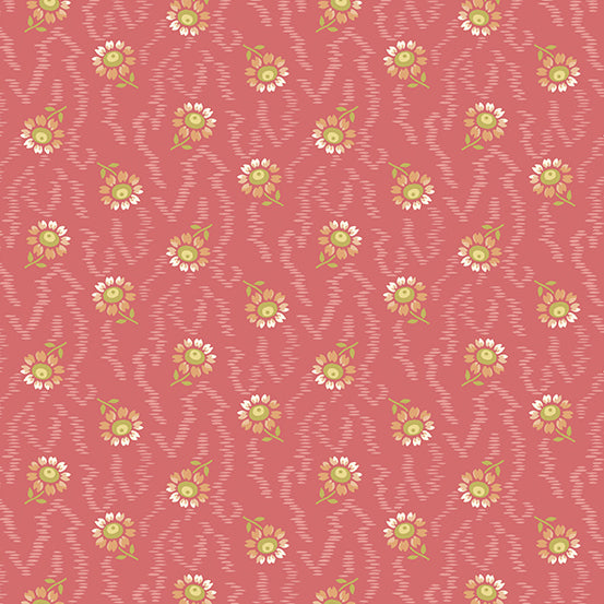 Lady Tulip Quilt Fabric - Meadowland in Dusty Rose Pink - A-185-E