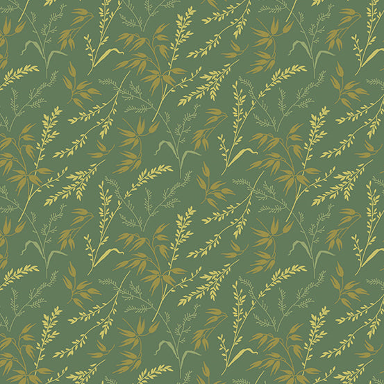 Lady Tulip Quilt Fabric - Rustic Branch in Spruce Green - A-190-G