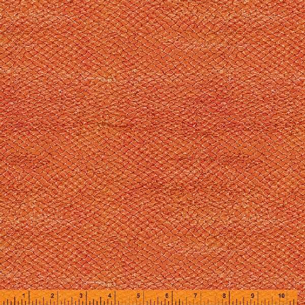 Land and Sea Quilt Fabric - Fishing Net in Rust Orange - 53289D-7