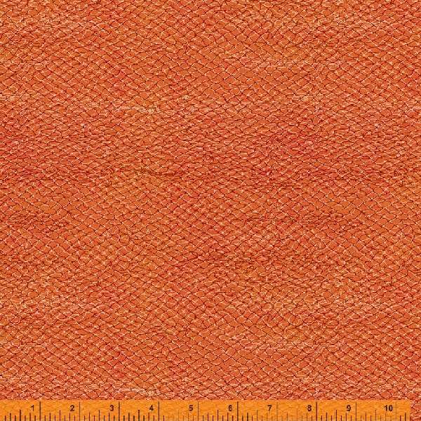 Land and Sea Quilt Fabric - Fishing Net in Rust Orange - 53289D-7