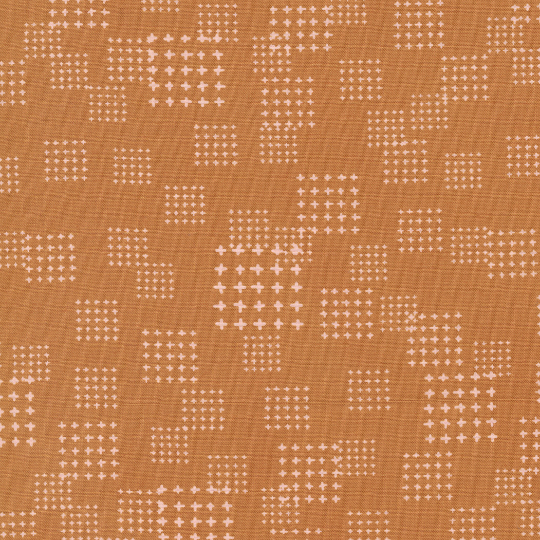 Lazy Afternoon Quilt Fabric - Stitching in Bronze Gold - 1786 26