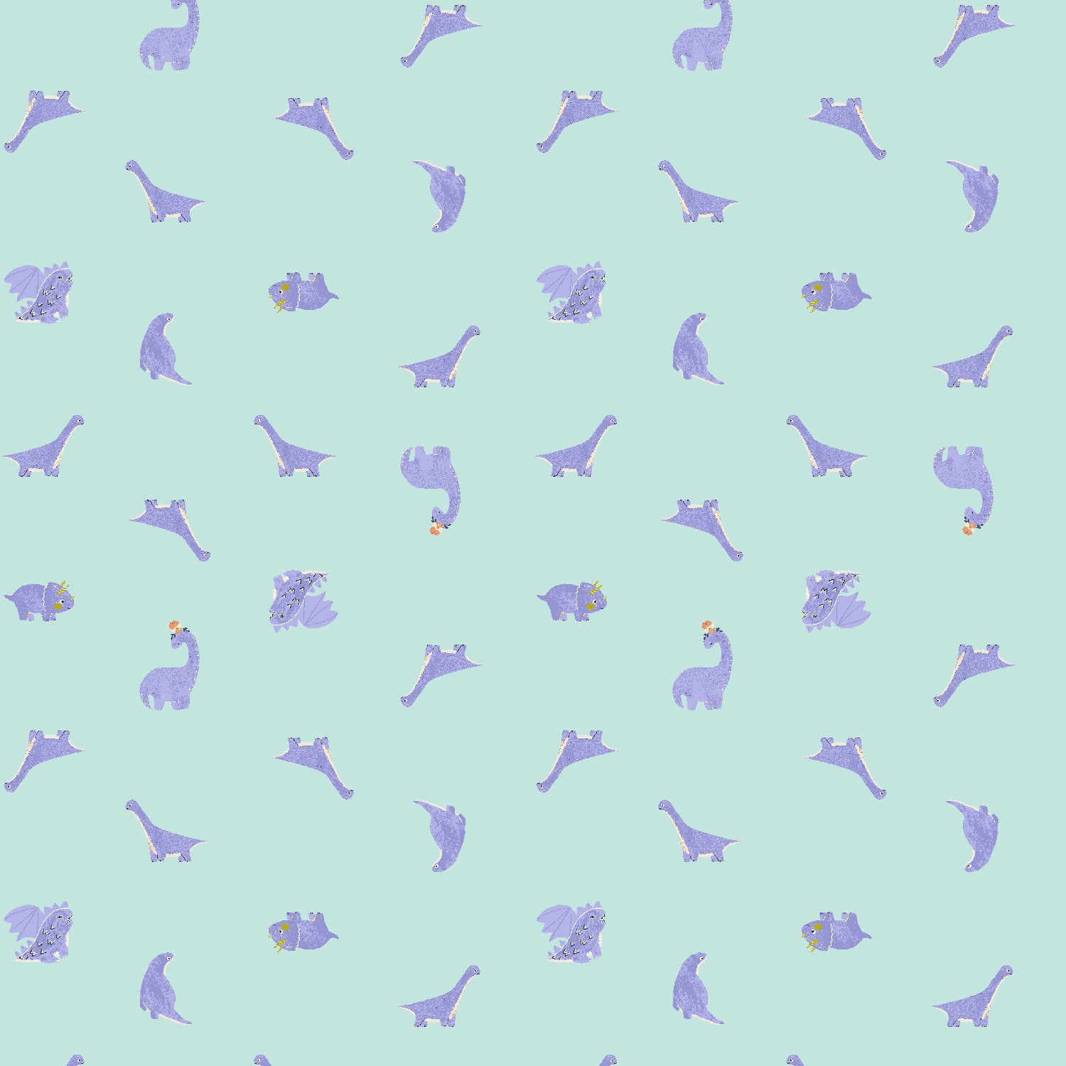 Life Finds a Way Quilt Fabric - Happy Dina Small Dinosaurs in Dreamy Blue - CC504-DR3