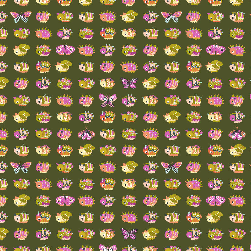 Life Finds a Way Quilt Fabric - Wow... Get Out the Way Bugs in In the Garden Green - CC503-IT1M