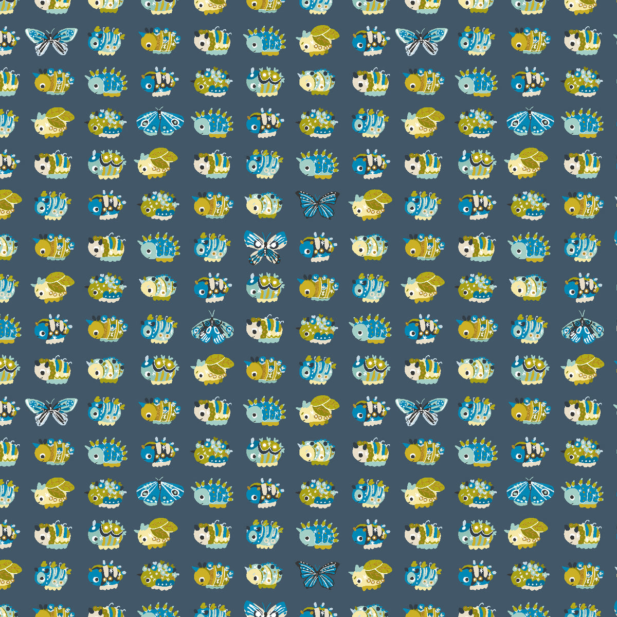Life Finds a Way Quilt Fabric - Wow... Get Out the Way Bugs in Lead the Way Blue - CC503-LT2M