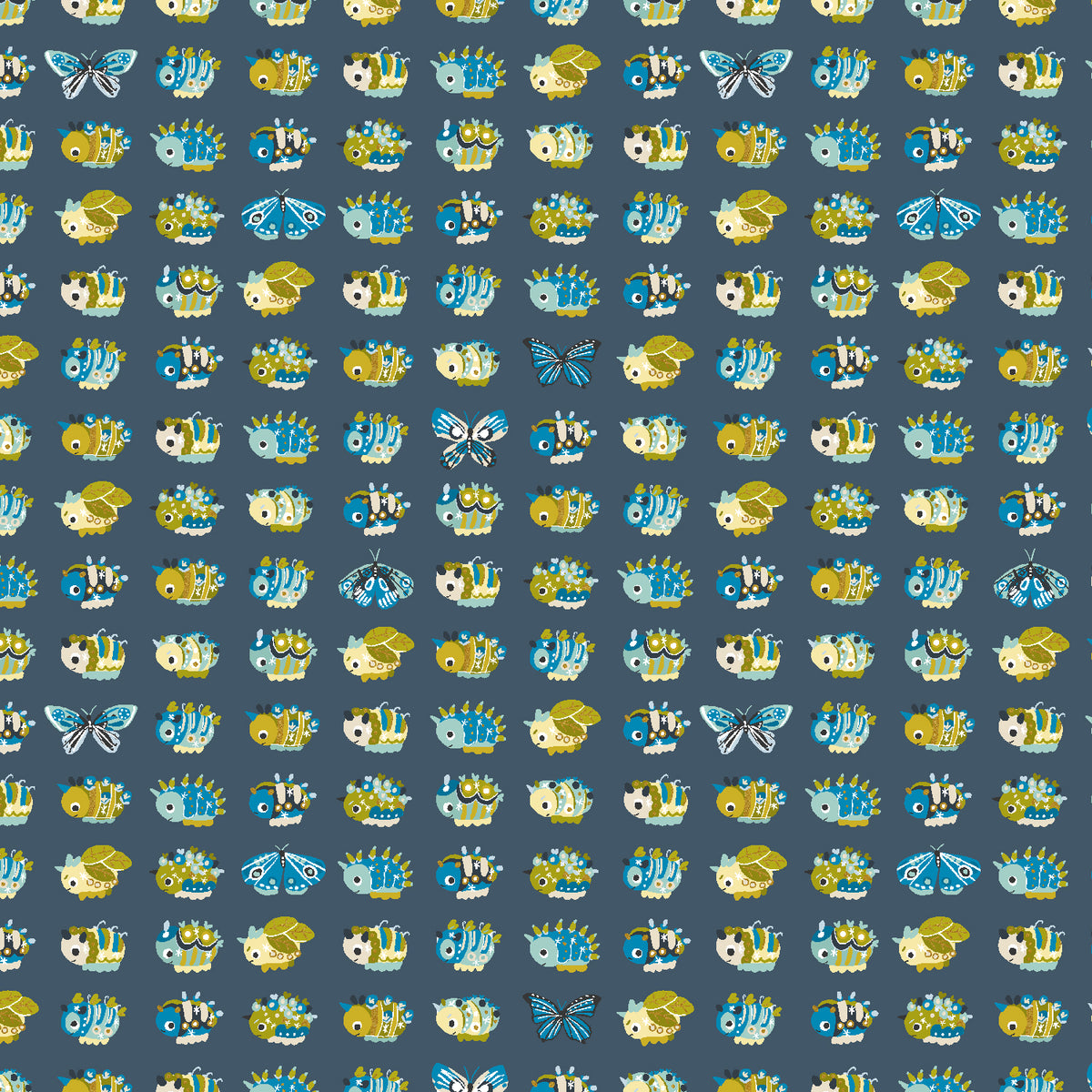 Life Finds a Way Quilt Fabric - Wow... Get Out the Way Bugs in Lead the Way Blue - CC503-LT2M