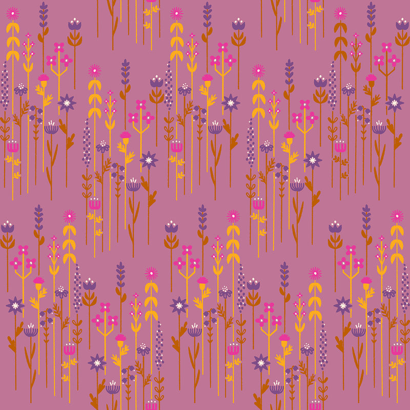 Linear Quilt Fabric - Gardening in Lupine Purple - RS1049 14