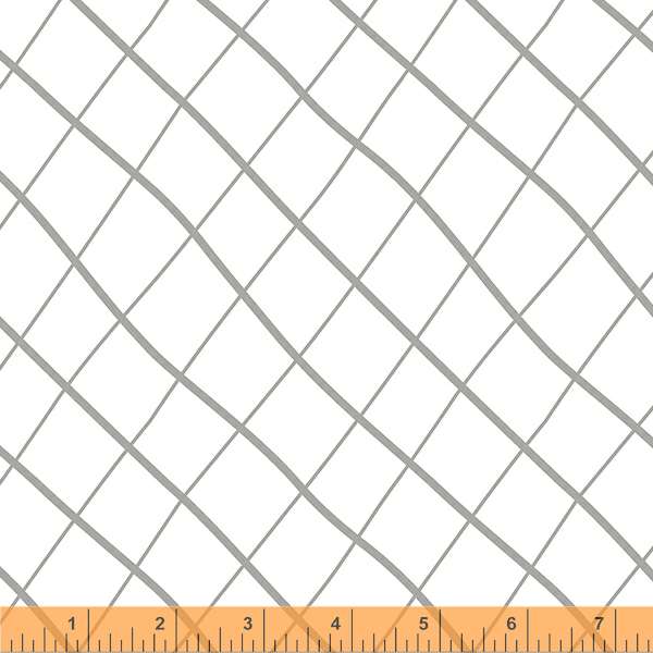 Little Whispers Quilt Fabric - Wavy Plaid in White - 53175-1
