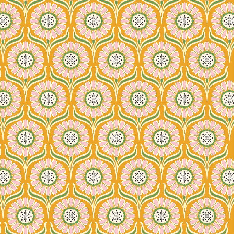 Local Honey Quilt Fabric - Pop Daisy in Spruce Dark Green - 90657-75
