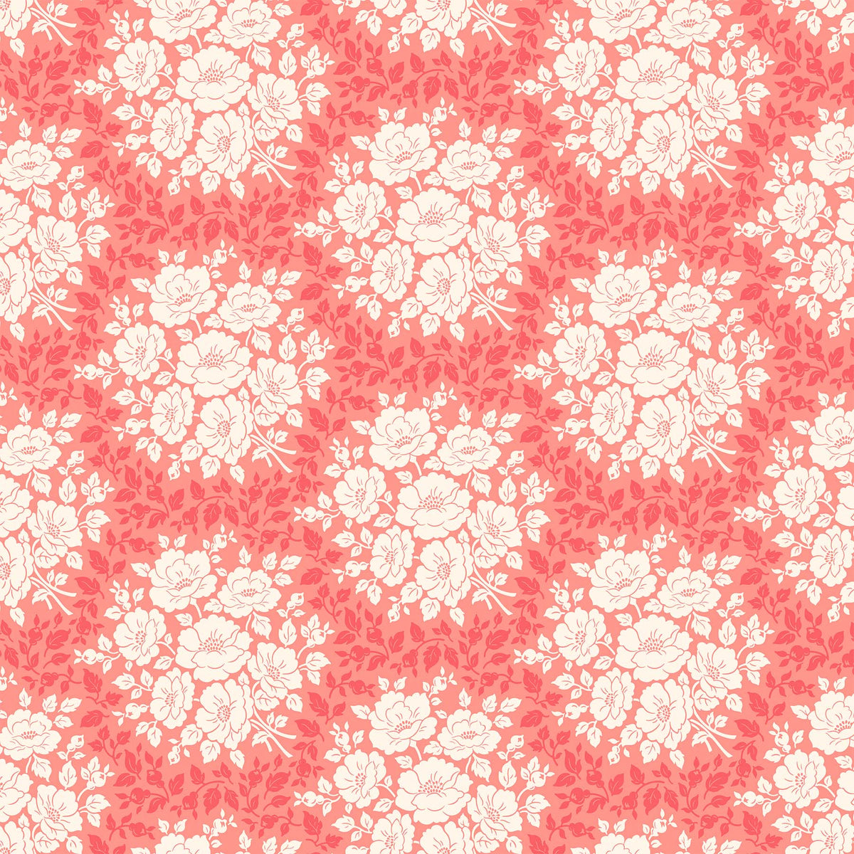 Local Honey Quilt Fabric - Morning Bloom on Coral Pink - 90659-20