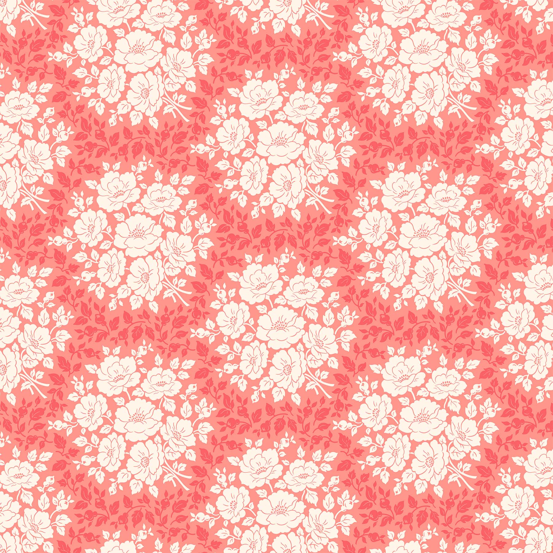Local Honey Quilt Fabric - Morning Bloom on Coral Pink - 90659-20