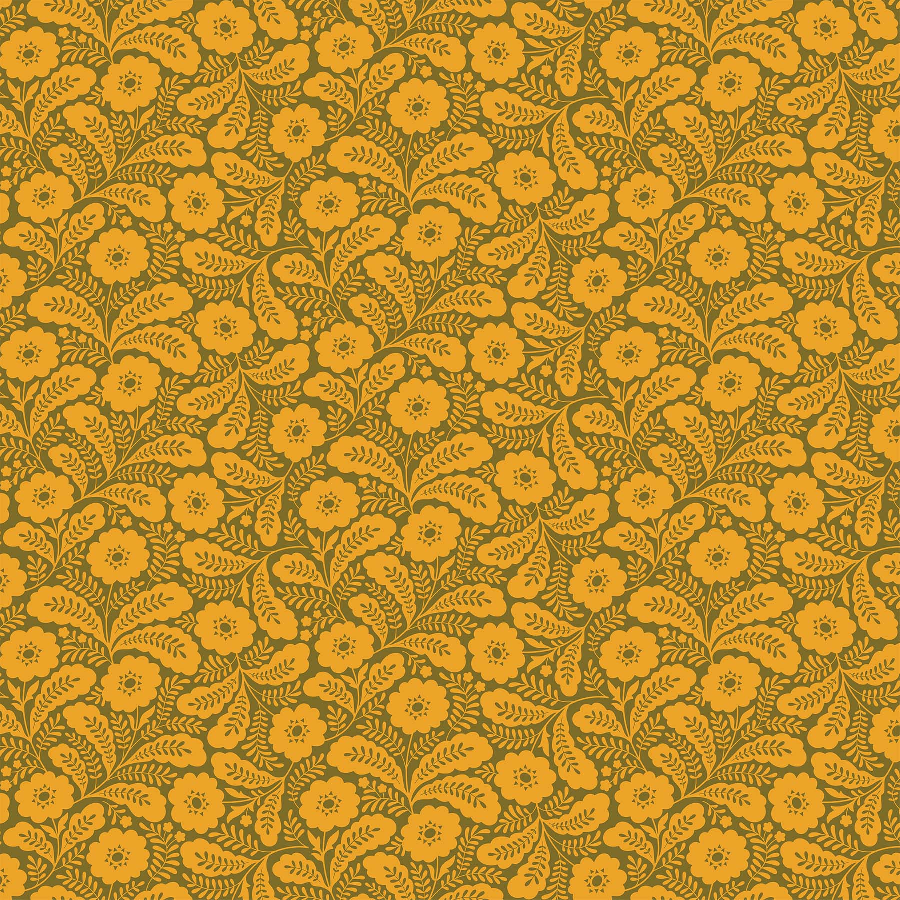 Local Honey Quilt Fabric - Primrose in Harvest Gold/Green - 90660-55